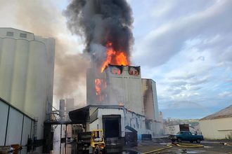 俄勒冈州彭德尔顿一家谷物加工厂发生火灾。
