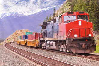 货运火车，山脉，Adobe股票