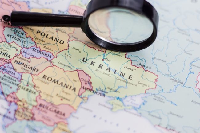 乌克兰在世界地图上