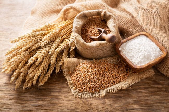 干小麦，小麦浆果，面粉